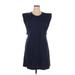 Lulus Casual Dress - A-Line High Neck Short sleeves: Blue Print Dresses - Women's Size 1X