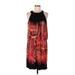 London Times Casual Dress High Neck Sleeveless: Red Tropical Dresses - Women's Size 10