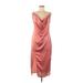 PrettyLittleThing Cocktail Dress - Party Cowl Neck Sleeveless: Pink Solid Dresses - New - Women's Size 8
