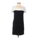 Nicole Miller New York Casual Dress - Shift Scoop Neck Short sleeves: Black Solid Dresses - Women's Size Medium