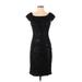 Lauren by Ralph Lauren Cocktail Dress - Sheath: Black Print Dresses - Women's Size 4