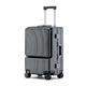 PASPRT Carry On Luggage Large Capacity Luggage Front Opening Suitcases Spinner Lock Trolley Luggage with Wheeled Luggage Suitcase Hard Luggage (Black 26 in)