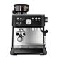 Solis Grind & Infuse Perfetta 1019 Portafilter Machine, Coffee Machine with Grinder, Integrated Zero Static Coffee Grinder, Espresso Machine with Steam and Hot Water Function, Black