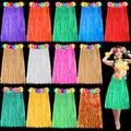 Cozypower 12 Pcs 24 Inch Hawaiian Luau Hula Grass Skirts with LED String Light Hawaiian Party Costume Decor for Women Girls (Multicolor)