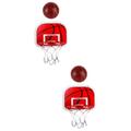 Vaguelly 2 Sets Hanging Basketball Hoop Indoor Toys Door Basketball Hoop Bedroom Basketball Basket Mini Basketball Hoop Indoor Small Basketball Hoop No Punching Red Plastic Decorate Child
