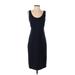 Club Monaco Cocktail Dress - Party Scoop Neck Sleeveless: Blue Print Dresses - Women's Size 4