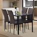 Sinda Funiture Bazhou 4 - Person Dining Set Metal in Black/Brown/Gray | 29.52 H x 27.55 W x 47.24 D in | Wayfair SDTC-BROWN