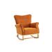 House of Hampton® Herm Rocking Chair Solid + Manufactured Wood/Wood/Velvet in Brown/Orange | 34.7 H x 33.3 W x 30.3 D in | Wayfair