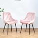 Mercer41 Willingdon Tufted Velvet Wing Back Side Chair Dining Chair Upholstered/Velvet in Pink | 31.53 H x 19.68 W x 22.24 D in | Wayfair