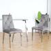 House of Hampton® Bradt Tufted Velvet Back Side Chair Dining Chair Upholstered/Velvet in Gray | 36.22 H x 17.32 W x 17.91 D in | Wayfair