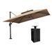 Arlmont & Co. Sharay 144" Cantilever Umbrella w/ Crank Lift Counter Weights Included, Polyester in Brown | 108 H x 144 W x 144 D in | Wayfair