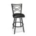 Gracie Oaks Tempo Furniture Holtman Swivel 30" Barstool Flintrock Grey Metal Finish & Polyurethane in Black | Bar Stool (30" Seat Height) | Wayfair