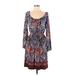 INC International Concepts Casual Dress: Blue Baroque Print Dresses - Women's Size Large Petite