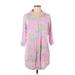 Lauren by Ralph Lauren Casual Dress - Shift Collared 3/4 sleeves: Pink Dresses - Women's Size Medium