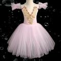 Tenues de Danse pour Enfants Ballet Robe Tutu Robe Strass Dentelle Broderie Fille Entraînement Utilisation Sans Manches Taille haute Maille Polyester