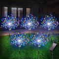 Fireworks Solar Lights Outdoor Pathway Lights Solar Powered Starburst Fairy Lights Waterproof 8 Lighting Modes with Remote Control For Patio Decorative Landscape 90/120/150/180/200 LEDs