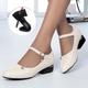 Women's Sandals Mary Jane Plus Size Work Daily Hollow-out Winter Low Heel Elegant Minimalism PU Loafer Black Beige