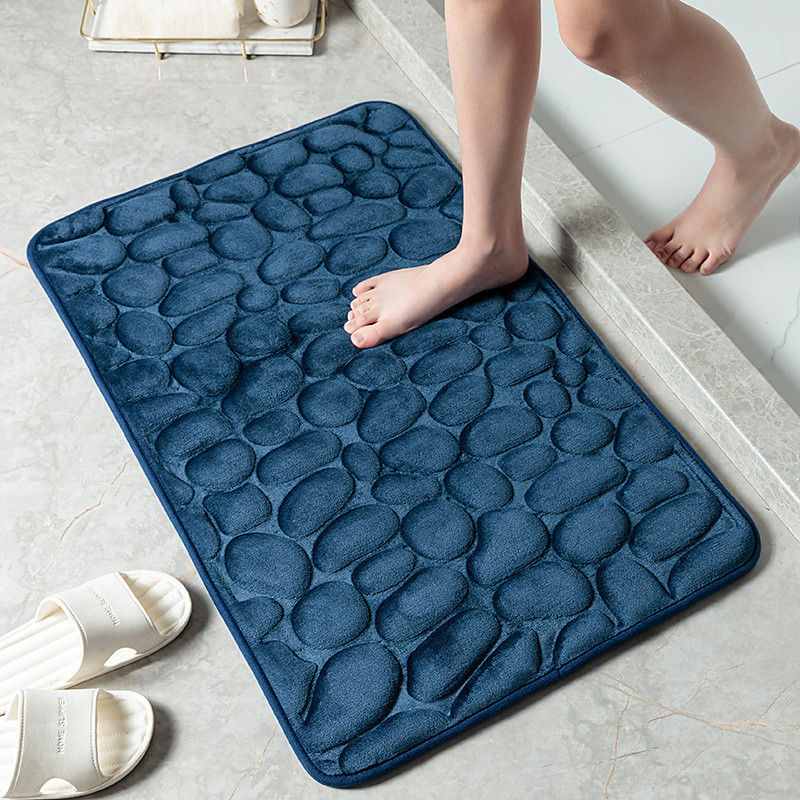 Cobblestone Bath Mat Non-slip Memory Foam Pad, Washable Bath Rugs, Rapid Water Absorbent, Non-Slip, Washable, Thick, Soft And Comfortable Carpet For Shower Room