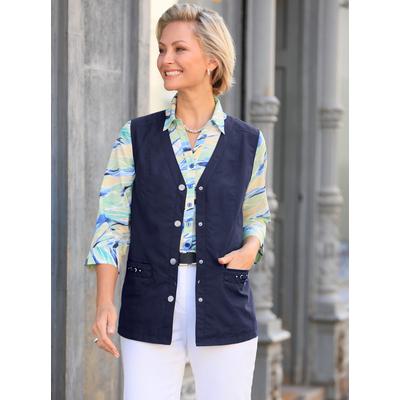Kurzweste CLASSIC BASICS, Damen, Gr. 44, blau (marine), 100% Polyester, unifarben, Westen Image