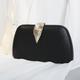 Women's Clutch Evening Bag Wristlet Clutch Bags Polyester Party Bridal Shower Holiday Buckle Chain Large Capacity Lightweight Durable Solid Color Light Yellow Black White