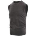 Men's Sweater Vest Pullover Sweater Jumper Ribbed Knit Cropped Knitted Solid Color Crew Neck Basic Stylish Outdoor Daily Clothing Apparel Winter Fall Black Army Green M L XL