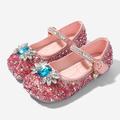 Girls' Flats Daily Flower Girl Shoes Princess Shoes School Shoes Glitter Portable Shock Absorption Breathability Princess Shoes Big Kids(7years ) Little Kids(4-7ys) Toddler(2-4ys) Daily Walking Shoes