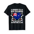 Married To A New Zealander Wife Husband New Zealand Flag T-Shirt