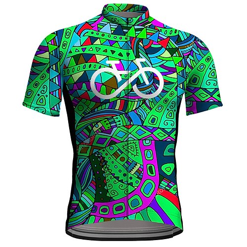 Herren Radtrikot Grafik Lustig Boho Kurzarm Fahhrad Trikot Oberteil mit 3 Gesäßtaschen Mountainbike MTB Straßenradsport Schnelltrocknend Reflektierende Streifen Rückentasche Feuchtigkeitsableitend Image