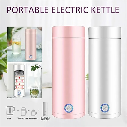400 ml tragbare elektrische Wasserkocher Tasse Smart Warmwasser Tee Kaffee Edelstahl Heizung Reisen Image