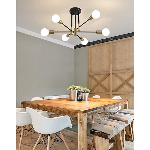 LED Deckenleuchte 60 cm Sputnik Design Kronleuchter Metall künstlerischer Stil Sputnik industriell lackierte Oberflächen künstlerischer nordischer Stil 110-120v 220-240v Image