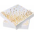 Linghhang - 60pcs Serviettes Papier Or Table, 2 Plis, Serviettes Cocktail 33 33cm Or Dots