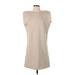 Rachel Zoe Cocktail Dress - Mini High Neck Sleeveless: Tan Solid Dresses - Women's Size Small