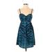 Xhilaration Casual Dress - Mini Sweetheart Sleeveless: Blue Dresses - Women's Size Small