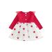 Toddler Baby Girl Valentine s Day Dress Ruffle Long Sleeve Heart Print A-line Princess Dresses
