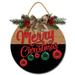 Eveokoki 12 Christmas Door Decorations Wooden Christmas Wreath Signs Christmas Decorations Christmas Wooden Wreath for Front Door Rustic