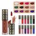 Niahfd Lip Oil Matte Matte Purple Blue Green Black Ryujin European and American Lipstick Non-Stick Cup Aunt Lip Gloss Lip Glaze Earth-Colored Lip Mud Lip Gloss 11# Eat Earthy Color