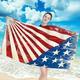 RnemiTe-amo 4th of July American Flag Beach Towel 27x55 Inch Independence Day Microfiber Beach Towel Quick Dry Cotton Beach Towel Lightweight Soft USA Flag Pool Towel for Poo Beach Chair