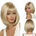 ERTUTUYI Wigs Head Wig with Full Bangs and Golden Short Hair Suitable for Women and Girls Wigs