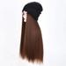 ERTUTUYI Wigs Women Winter Beanie Hat Wig Knit with Long Straight/Wig Long Wavy Curly Hair Wig Warm Ladies Party Daily Weddings Wig