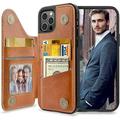 LOHASIC for iPhone 13 Pro Wallet Case 5 Card Holder Phone Cover to Men Women Premium PU Leather Credit Slot Magnetic Clasp Kickstand Protective Flip Folio Portfolio Pocket 6.1 Inch - Brown