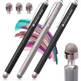 The Friendly Swede Micro-Knit Mesh Tip Capacitive Stylus Pens for Touch Screens with Replaceable Fiber Tip Stylus Pen for iPad iPad Pen iPad Stylus Styluses Stylus Pen for iPhone (3 Pack)