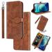 Samsung Galaxy A32 5G Case Samsung Galaxy A32 5G Wallet Case Magnetic Closure Embossed Tree Premium PU Leather [Kickstand] [Card Slots] [Wrist Strap] Phone Cover For Samsung Galaxy A32 5G Brown