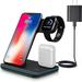 Wireless Charging Station 3 in 1 Fast Wireless Charger Stand with Adapter for AirPods/iWatch Series 5/4/3/2/1 QI Wireless Charger Compatible with i-Phone 12/11/11 Pro/11 Pro Max/XS Max/XS XR