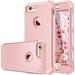 Fingic iPhone 6S Case iPhone 6 Case 3 in 1 Hybrid Case for Women Girls Anti Slip Full-Body Shockproof Rugged Cover Hard PC & Soft Silicone Protective Case for iPhone 6/6S (4.7 inch) Rose Gold