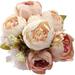 Kaloaede 1 Bouquet Vintage Artificial Peony Silk Flowers Bouquet for Decoration Artificial Flowers for outside Artificial Flowers Bouquet