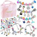 KEINXS 85PCS Charm Bracelet Making Kit Jewelry Making Kit with Bracelet Beads Jewelry Charms Arts and Crafts Set Handmade Craft Supplies for DIY Crafts Beginner with Box Gift