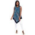 Plus Size Women's Handkerchief Hem Tunic by Jessica London in Ocean Abstract Animal (Size 12 W)