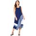 Plus Size Women's Color Block Dress by Catherines in Navy French Blue Stripe (Size 6X)