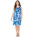 Plus Size Women's Tulip Overlay Dress by Catherines in Dark Sapphire Floral (Size 0X)