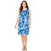 Plus Size Women's Tulip Overlay Dress by Catherines in Dark Sapphire Floral (Size 4X)
